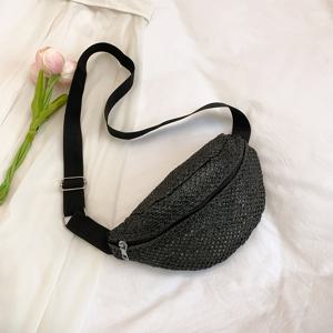 TEMU 스트로 웨이브 체스트백, 신상 여름 스타일 브레이디드 크로스바디백, 체스트팩, , 웨이스트 파우치, 비치백, 스트리트 패션백, 가볍고 스타일리시한 스트로 크로스바디백, 해변 사용에 완벽, 휴가 룩에 이상적, 여성용