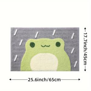 DEXI 욕실 러그 매트 1개, 매우 부드럽고 흡수성이 뛰어난 귀여운 욕실 매트, 미끄럼 방지 편안한 만화 개구리 욕실 매트, 욕실 바닥, 세면대, 욕조, 샤워실용, 크리스마스 장식 크리스마스 선물