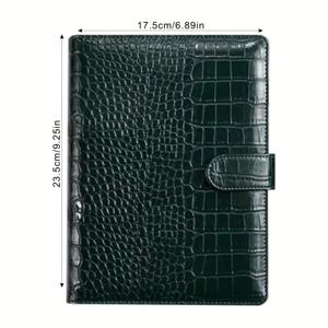 TEMU 세련된 디자인의 A5/A6 PU 가죽 바인더 예산 6 링 노트북, 현금 예산 폴더의 자기 버클 마감 커버가 있는 개인 주최자 바인더 커버