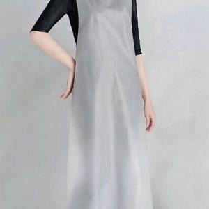 TEMU PU 경량 앞치마, 뛰어난 드레이프와 부드러운 질감, 무릎 아래까지 길게 디자인되어 가을, 겨울, 봄 시즌 주방, 어업, 야외 작업에 이상적인 작업복. 식품 및 수산업 필수 아이템!