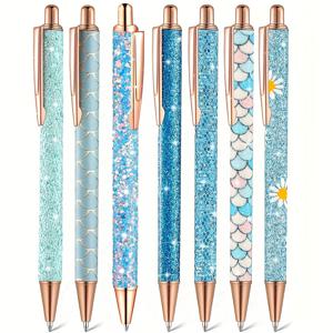 TEMU 여성용 7개 세트 귀여운 펜, 반짝이는 글리터 펜, 예쁜 펜 선물, 여학생용 다이어리 펜, 사무실 학교 크리스마스 졸업식