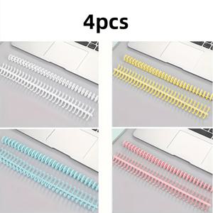 TEMU 4개 PVC 분리형 A4 바인더 링, 30구 플라스틱 스파이럴 바인더 - 절단 가능하고 내구성이 뛰어남, 책제작, 문서 및 파일 정리, 학생 및 교사 사무용품, 책장 도구, 학교 문구, 노트북 정리함