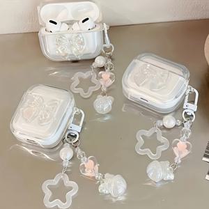 TEMU Apple Airpods 4세대 무선 이어폰 보호 커버 (Apple Pro2 이어폰 케이스) - 레이저 나비 디자인, 귀여운 애플 에어팟 4세대 보호 케이스
