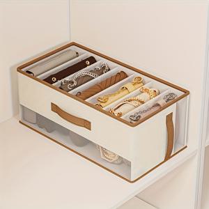 TEMU 1개 가방 보관용 천 상자, 칸막이 정리함. 먼지 방지 및 공간 절약형 상자, 칸막이 디자인, 가방 보관대, 추수감사절 적용 가능, 벽걸이 옷장 시스템