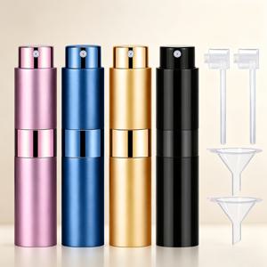 4개입 10ml 리필 가능한 휴대용 향수 스프레이, 여성 & 남성용 포켓 퍼퓸 아토마이저 병