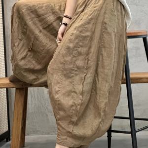 빈티지 패치워크 이중 레이어 랜턴 팬츠 멀티 피스 프레이드 엣지 개인 맞춤형 호박 팬츠 여성용 팬츠 LL256