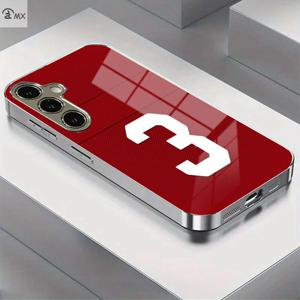휴대폰 케이스 - 빨간색 저지에 흰색 숫자 3의 디자인은 S25ULTRA, S25PLUS, S25Edge, S25, S24, S24PLUS, S24Ultra, S24FE, S23, S23Ultra, S23PLUS, S23FE, S22Ultra, S22, S21PROS20+, NOTE10, NOTE20에 적합한 휴대폰 케이스로 적합합니다.