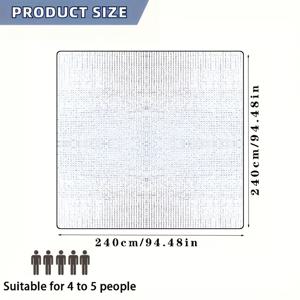 TEMU 사계절 특대형 캠핑 매트, 240Cm/94.48In X 240Cm/94.48In 휴대용 접이식 야외 피크닉 매트 및 텐트 패드, 공원 매트, 피크닉 매트, 캠핑 매트, 해변 매트, 세척 용이, 캠핑용 야외 피크닉 매트, 휴대용 캠핑 텐트 패드