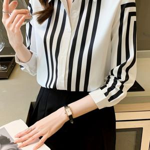 TEMU 스타일리시 캐주얼 가을 신상 여성 턴칼라 시폰 탑 가디건 셔츠 블라우스