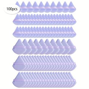100개 루즈 메이크업 퍼프, 50개 (2.68 X 2.44인치) 대형 삼각 메이크업 퍼프 및 50개 (1.97 X 1.77인치) 미니 삼각 메이크업 퍼프, 랜덤 색상