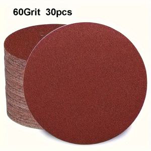 TEMU 150mm 6인치 후크 앤 루프 샌딩 디스크 60/80/80/120/240/320/400 사포, 드릴 머신 회전 공구 액세서리 목공용 목재 카트