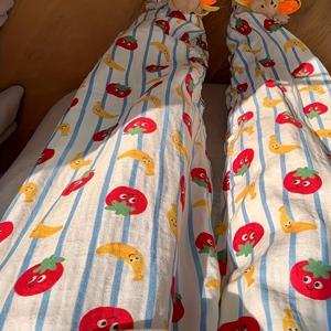 TEMU 여성용 신상 봄/가을 만화 토마토 프린트 파자마 바지 - 웃는 얼굴 토마토 패턴, 편안하고 부드럽고 통기성 좋은 원단, 야외 활동용 라운지웨어 바지