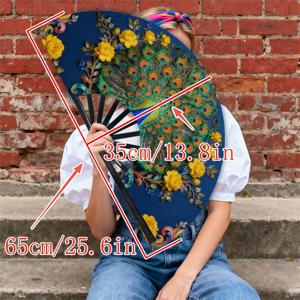 TEMU 남성용 휴대용 선풍기, 단일 유닛, 재질: ..., 밝은 봉숭아새와 노란색 꽃무늬 패턴, 여름철 쿨링에 이상적, 데일리 및 야외 행사용 패셔너블 아이템, 눈길을 사로잡고 장식적, 배터리 없음