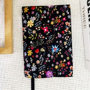 TEMU A5 블랙 야생화 책 커버 - 유머러스한 일러스트 저널 세트, 손세탁 또는 세탁기 사용 가능, 사무실 및 학습 용품을 위한 예상치 못한 보관 및 보호, 귀여운 책 커버, 노트북 슬리브, A5 플래너 커버, 장식적인 추가 요소 포함