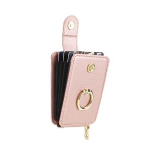 TEMU AWQUER 여성용 슬림 카드 홀더, 패션 합성 PU 인조 가죽 지갑 (손가락 반지 홀더 포함), 킥스탠드 RFID 차단 카드 케이스 (현금, ID 카드, 열쇠, 동전 보관), 내구성 및 경량, 데일리 출퇴근, 헬스장 및 여행에 적합