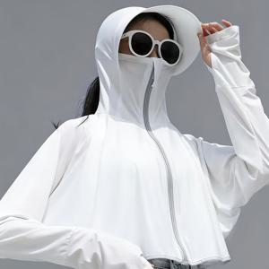 플러스 사이즈 - 플러스 사이즈 - 성 패트릭 데이 하이탑 모자 숄 클로크 여름 아이스 단색 후드 햇빛 가리개 얇은 긴소매 숄 통기성 야외 코트 패션