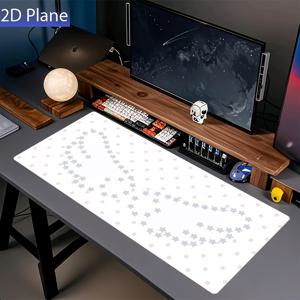 TEMU 1개 특대형 미끄럼 방지 데스크 매트, 마우스 패드, 핑크 폴카 도트 배경의 라이트 그레이 별 패턴, PC, 사무실 책상 및 가정용으로 적합, 다양한 크기 제공, 데스크탑 편안함 향상. 고밀도 고무 베이스, 안정적이고 미끄럼 방지