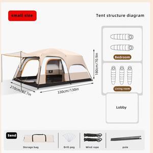 TEMU 캠핑 & 뒷마당용 야외 텐트 - 경량 휴대용 사각형 투룸/원룸 디자인, 지퍼 도어, 내구성 강한 텐트, 공원 쉼터용, 튼튼한 구조 (노)