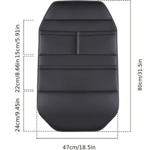 TEMU PU 가죽 자동차 시트 발 차는 매트 - 올인클루시브 뒷좌석 수납 정리함, 장시간 방수 및 오염 방지 등받이 보호대