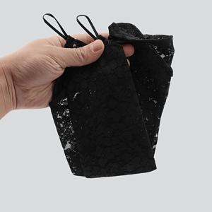 TEMU 라이트 럭셔리 브라이덜 글로브, 블랙 레이스 후크 핑거, 섹시한 라인스톤 롱 스타일