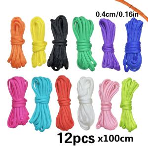 TEMU 12개/팩 4mm 우산 코드 다기능 폴리에스터 도파민 꼰 로프 공예용 컬러 특수 실 휴대폰 가방 걸이 로프 주얼리 제작 보조