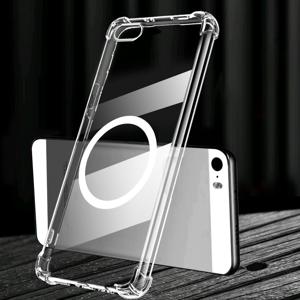 TEMU 아이폰 SE 2022/2020, XR, XS Max / 아이폰 7/8 Plus / 6/6S Plus용 네 귀퉁이 낙하 방지 마그네틱 휴대폰 케이스, 두꺼운 미끄럼 방지 충격 흡수 풀커버 렌즈 TPU 소프트 케이스, 마그네틱 링 보호 커버 포함