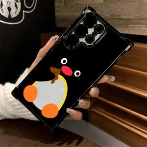 TEMU 휴대폰 케이스 - 핑구 펭귄 만화 패턴 휴대폰 케이스, 삼성 갤럭시 모델 S26, S25, S24, S23, S22, S21, S20 FE Ultra Plus Edge 호환, 투명한 부드러운 후면으로 낙하 방지 디자인