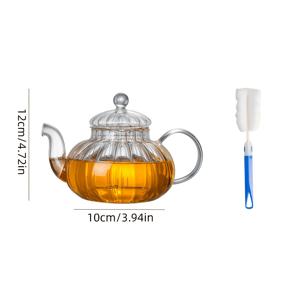 TEMU 600ml/800ml 투명 두꺼운 멀티 사양 호박 냄비, 간편한 가정용 찻잔, 고품질 붕규산 유리 재질 투명하고 밝음, 찻잎 분리 여과, 전기 스토브 가열 찻잔