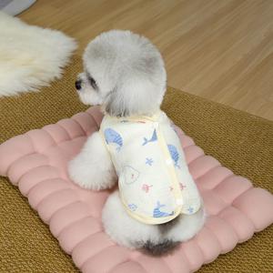 TEMU 펫 샤크 조끼, 고래 프린트 폴리에스터 귀여운 XS-XL 강아지 오션 스타일 조끼