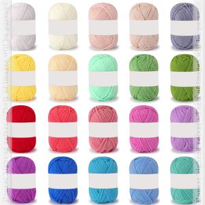 TEMU 인형용 원사 20개 혼합 색상 세트, 약 500g/팩 20공, DIY 공예용 원단 원사, 중간 굵기 니트용 원사, 부드럽고 편안함, 선명한 색상, 인형, 꽃, 쿠션, 가방, 담요, 스웨터, 스카프, 모자, 장갑, 반려동물 장난감, 각종 공예품 등 뜨개질 및 코바늘용으로 적합 - 다양한 색상 선택 가능