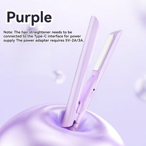 TEMU 미니 USB 헤어 너, 2-In-1 휴대용 무선 플랫 아이롱, 여행용, 화상 방지, 듀얼 기능 및 컬링 스타일링 아이롱, 빠른, 컴팩트 헤어 스타일링 도구, 모든 헤어 타입용