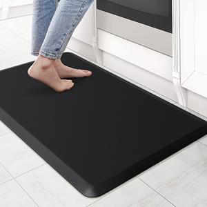 TEMU 44X150Cm 피로 방지 주방 스탠딩 매트 - PVC 가죽 미끄럼 방지 두꺼운 고무 뒷면 바닥 매트 (사무실/세탁실/욕실용)