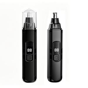 TEMU 신형 전동 코털 정리기 - USB 충전식, 디지털 디스플레이, 스테인리스 스틸 면도날 헤드, 내구성 있는 플라스틱 본체, 당김 없는 디자인, 통증 없는 눈썹 및 얼굴 제모 도구. 코털, 눈썹, 귀털 정리에 적합. 코털 정리기, 눈썹 정리, 스타일리시한 디자인, 남녀공용, 이상적인 크리스마스 선물