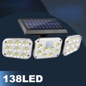 TEMU 회전式 LED 램프 헤드 1개 또는 2개, 총 138개의 LED 전구; 모션 센서 내장 무선 태양광 조명; 반매립형 플라스틱 벽등, 태양광 방식; 크리스마스, 할로윈용 및 손전등으로, IP65
