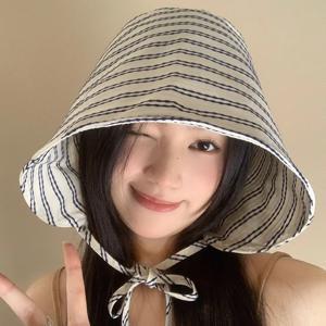 TEMU 여성 여름용 낚시모자, 여름 프랑스풍 넓은 챙 낚시모자, 니치 얼굴 커버 - 다용도 얼굴 덮개 버킷햇, 햇빛 가리개 및 자외선 차단 모자