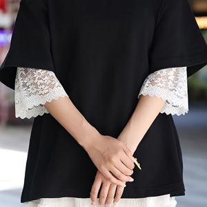 TEMU 여성 플로럴 레이스 팔토시 자외선 차단 손목 밴드 편안한 통기성 장갑 햇빛 가리개 탄성 페이크 슬리브