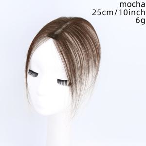 TEMU 여성을 위한 레이스 헤어피스 12*2, 실제 모발로 수제 제작, 가볍고 매끄러움, 흰머리 커버 및 볼륨 추가에 적합