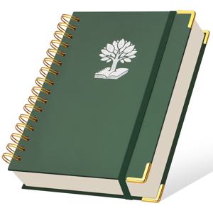 TEMU 1개 골드 엣지 코너 스파이럴 코일 노트 300페이지 하드커버 노트, 100GSM 두꺼운 종이, 레트로 스타일, 가로선, 업무, 학교 및 대학 계획에 적합, 노트 및 다이어리 학생 플래너