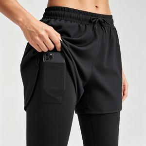 TEMU 여성용 운동 바지, 피트니스 바지, 반사 방지, 스포츠 라이딩, 안쪽 포켓, 타월 걸이 허리 밴드 포함. 피트니스 운동, 캐주얼 웨어