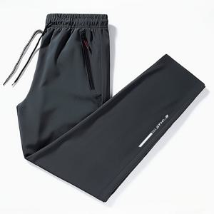 TEMU 남성 캐주얼 팬츠 아이스 슬릭키 섬유 스포츠 긴바지, 남성 농구용 웨이브 여름 가벼운 루즈핏 통기성 피트니스 트레이닝 퀵드라이 초경량 통기성 긴바지