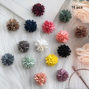 16개/봉투 랜덤 혼합 색상 2.3Cm 극세사 천 작은 데이지 꽃 극세사 꽃 여성 헤어 장식 머리띠 헤어 클립 제작 재료 장식 의류 신발 양말 가방 재봉 장식 용품 작은 꽃 홈 데코 C