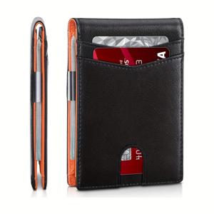 TEMU 슬림 RFID 차단 양면 지갑 - 돈 클립, 신용 카드 슬롯이 있는 여권 커버, 향상된 보안 및 다기능 앞면 포켓 디자인으로 남성을 위한 이상적인 선물