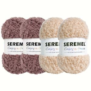 TEMU Seremel 코랄 얀 - 4볼 200G, 뜨개질 및 코바늘 뜨개에 적합, 부드럽고 다양한 색상 옵션, 스카프, 담요, 스웨터, 장갑 및 기타 프로젝트에서 주로 사용
