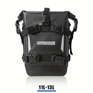 TEMU SOYAVISION 반사 드라이 백 범퍼 크래시 바 가방 7L-9L & 11L-13L - 내구성 있는 고품질 조절 가능한 시시 바/새들 랙/펜더 마운트 백과 안전 스트랩으로 거리 투어링, 더트 바이크, ATV용 (블랙), 어드벤처 기어 보관 | 세련된 스토리지 디자인 | 견고한 마운팅 시스템, 새들백