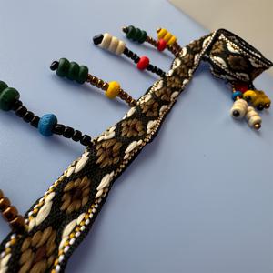 장식용 DIY 공예 레이스, 1야드 컬러풀 비즈 장식 엣지 트림과 레이스, DIY 바느질 및 직조 공예 재료, 신발, 가방, 의류, 커튼, 소파 장식 등에 적합한 창의적인 수공예품