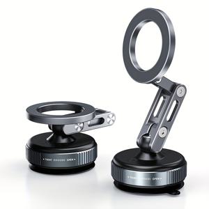 TEMU Desiontal X53 흡착 컵 휴대폰 거치대, 차량용 진공 마그네틱 휴대폰 거치대, 360° 메탈 기둥 마그네틱 차량용 거치대, 360° 조절 가능 방향, 강력한 자력, 작고 편리한 홀더