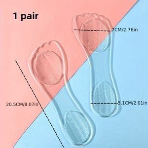 1켤레, 여성용 3/4 실리콘 깔창, 슈퍼 소프트 밑창 편안한 미끄럼 방지 패드 (하이힐 및 샌들용), 자가 접착 깔창, 신발 추가, 하이힐, 신발, 샌들