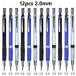 TEMU 12개입 창의적인 0.5 0.7 2.0mm 기계식 연필 세트 - 인체공학적 삼각 그립, 깨짐 방지 연필심, 학교 사무실 필기 드로잉 용품