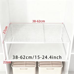 TEMU 헤비 듀티 조절 및 확장형 옷장 수납 랙 - 공간 절약형 쌓을 수 있는 금속 수납 랙, 광택 처리, 주방, 침실, 책상 수납 랙, 수납 랙, 잡화 랙, 주방 랙, 주방 수납 랙, 책장, 다용도 랙