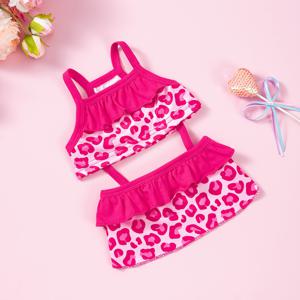 TEMU BEBE / 투피스 러플 스트랩 & 프린트 스커트가 있는 강아지 드레스 - 통기성 좋은 화이트 컬러블록 여름/봄 의상, 소형/중형 애완동물용, 손세탁 전용 민소매 드레스 (포메라니안, 치와와, 시츄용)